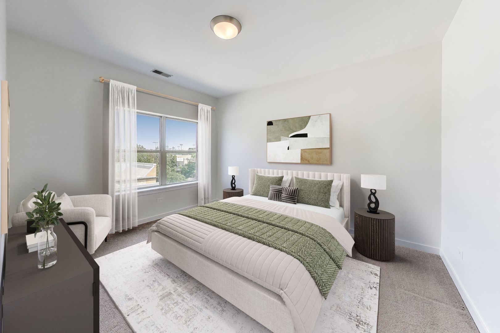 1155 West Roosevelt Road, Unit 412 Chicago, IL 60608 - Photo 18 of 31 a bedroom with a bed and window