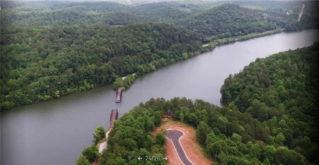 an aerial view of a yard
