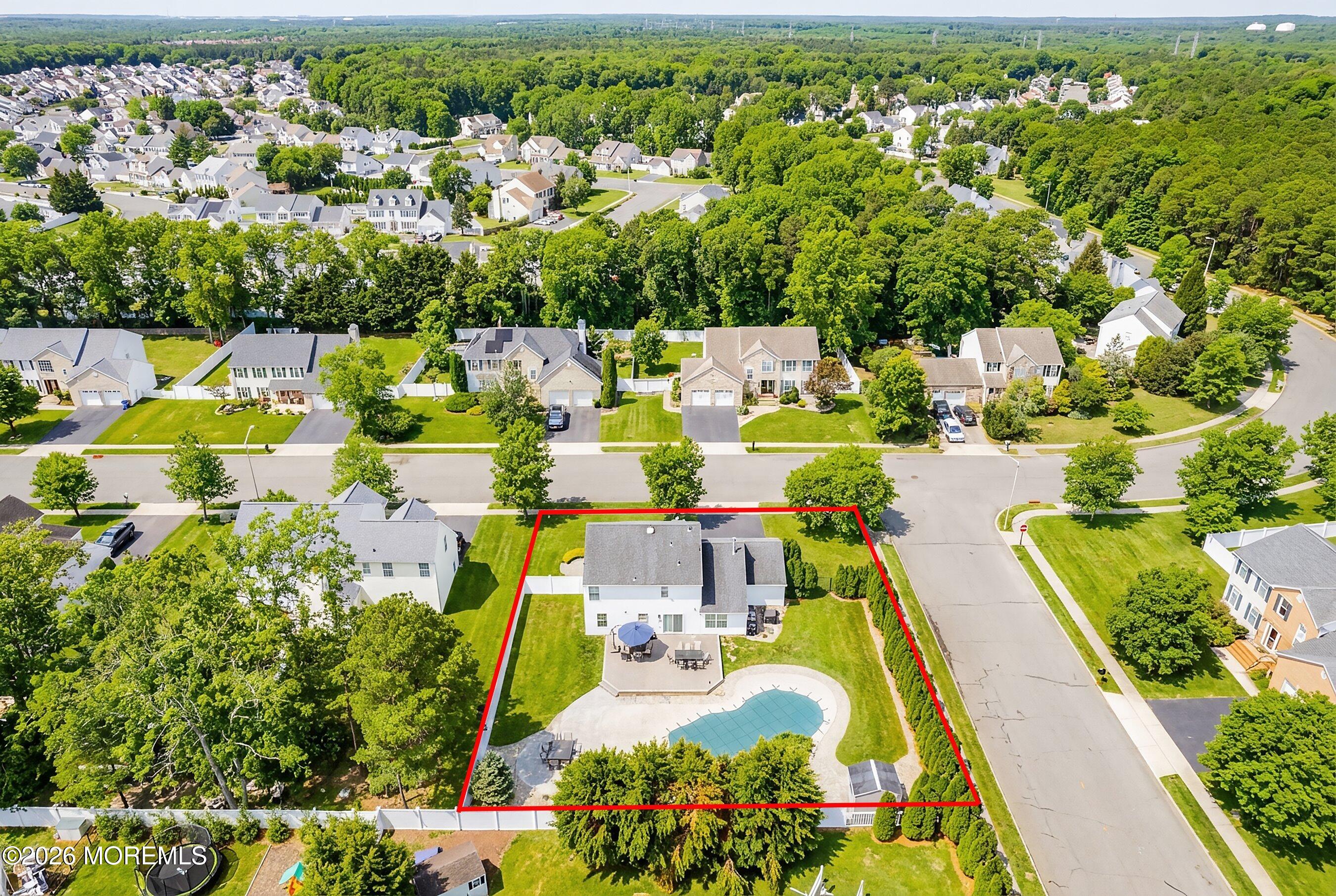 18 Carrie Drive Howell, NJ 07731 - Photo 35 of 38 44-Back Aerial Virtual Summer with outli