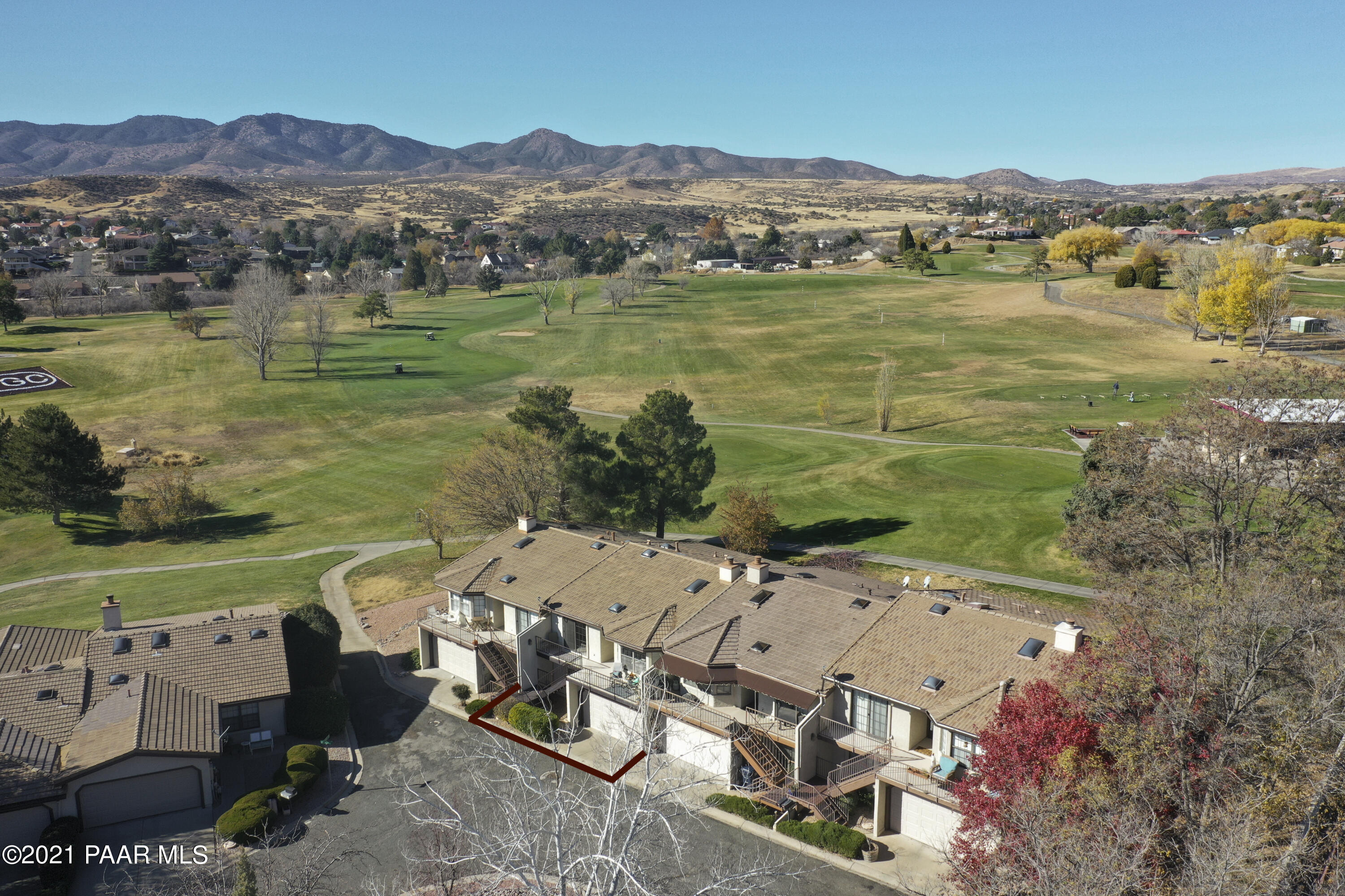 1034 Bunker Place Dewey, AZ 86327 - Photo 3 of 40 an aerial view of a house with garden space and mountain view in back
