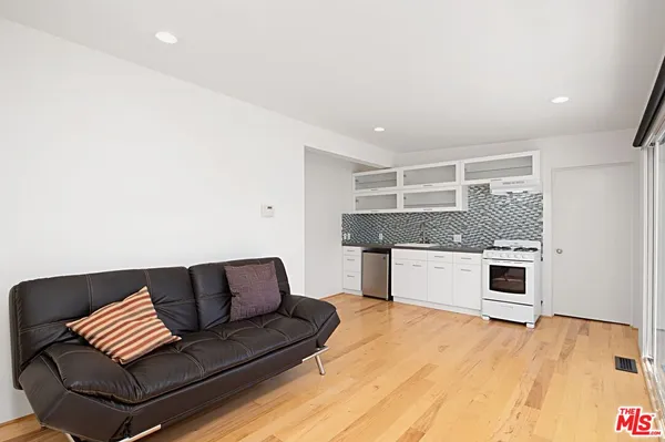 a living room with furniture