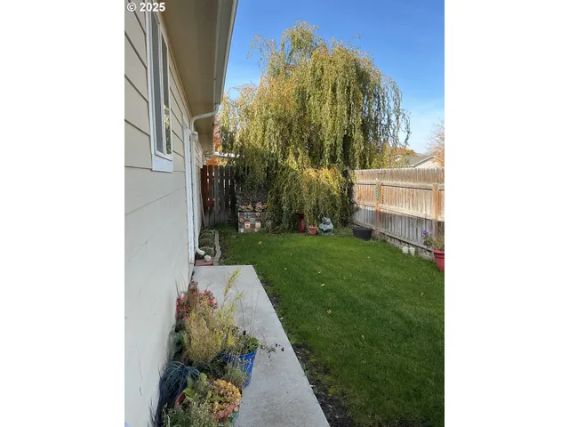 a backyard of a house