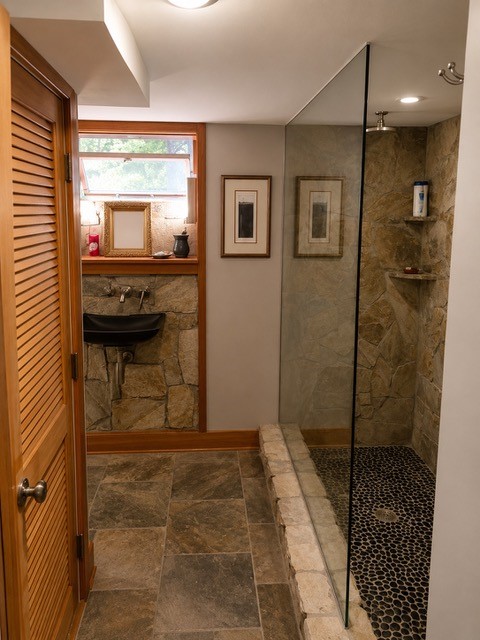 217 4th Street Providence, RI 02906 - Photo 12 of 32 Walk in glass wall shower - Lower level