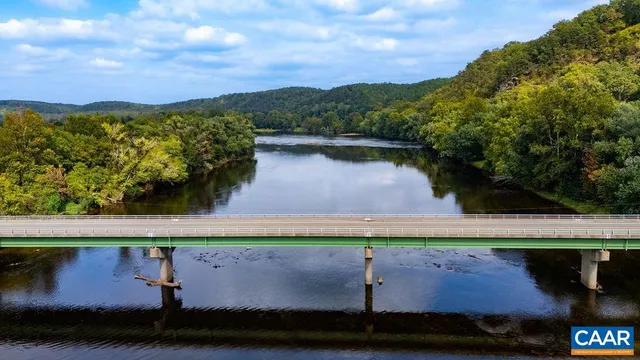 a view of a lake with a mountain in the background