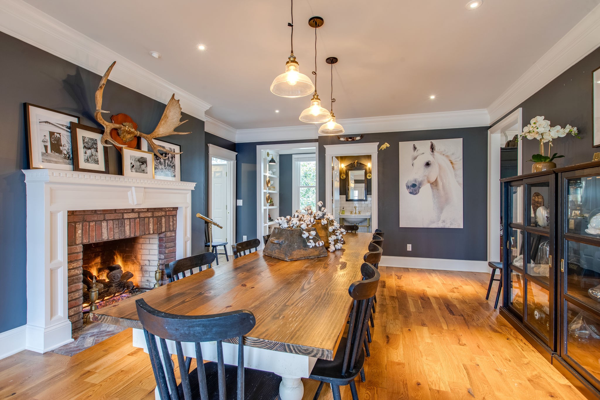4280 Warren Road Franklin, TN 37067 - Photo 26 of 50 a view of a dining room with furniture window and wooden floor