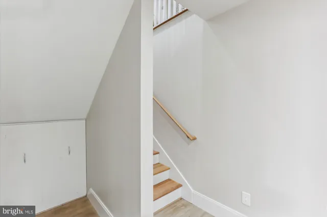 a view of stairs and an empty room