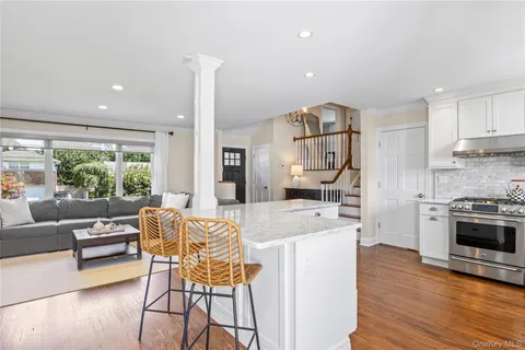 a kitchen with a stove and a refrigerator