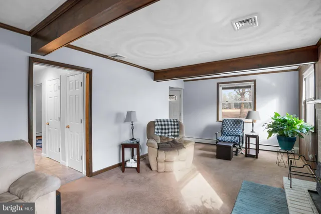 a living room with furniture