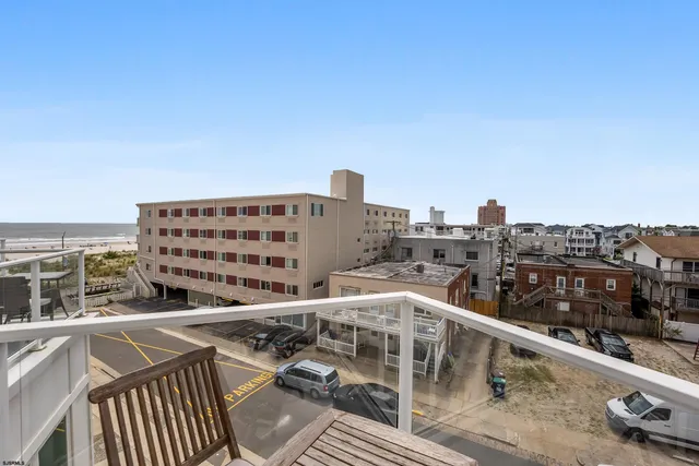 a view of a balcony with city view