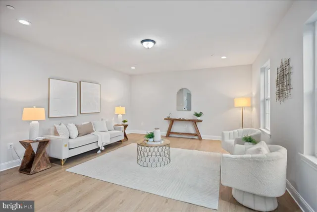 a living room with furniture