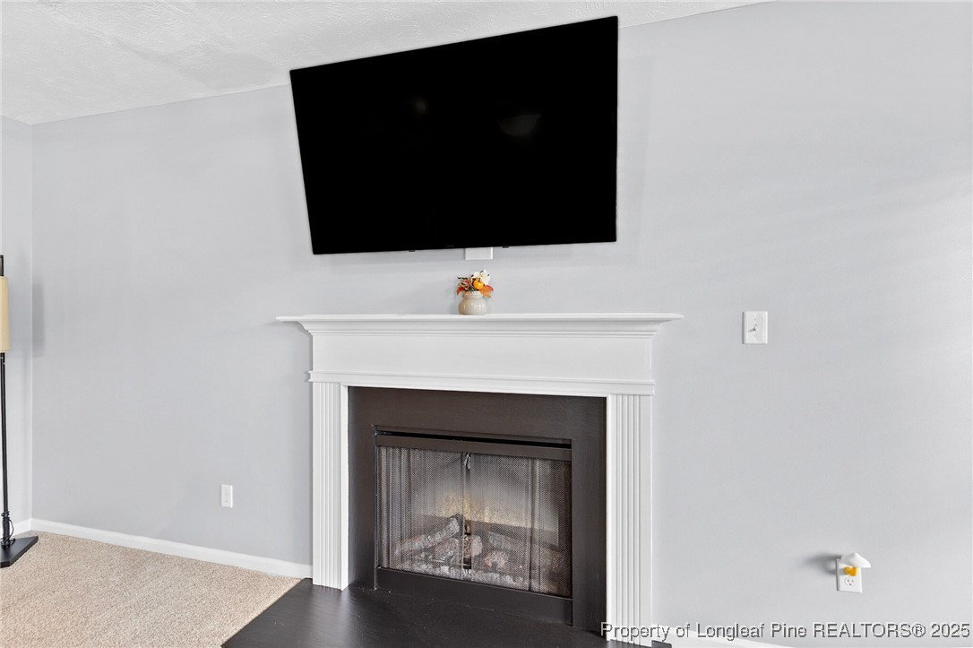 198 Cape Fear Road Raeford, NC 28376 - Photo 6 of 32 a living room with a fireplace and a flat screen tv