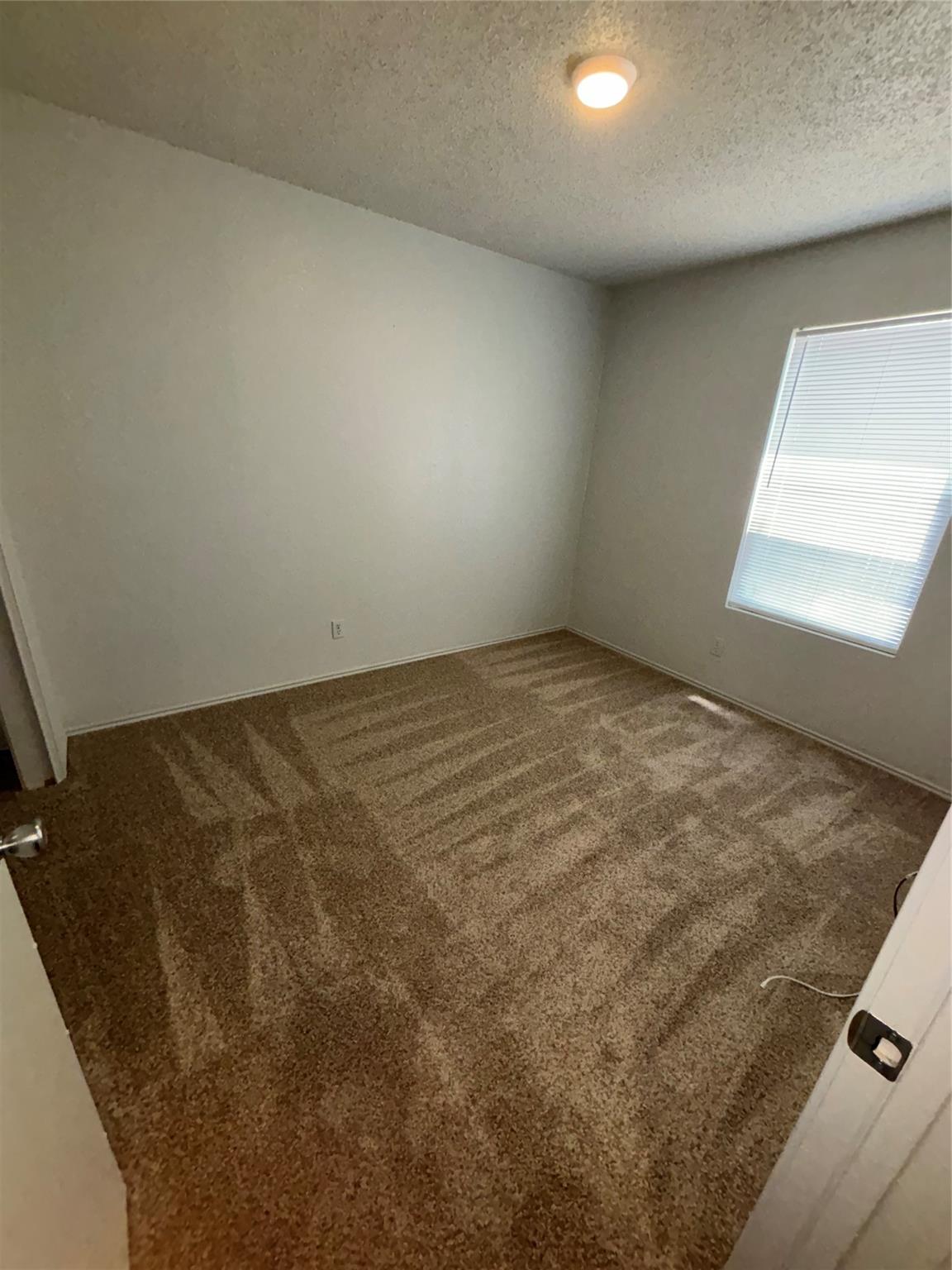 2033 Redwing Way Round Rock, TX 78664 - Photo 10 of 13 Carpeted room featuring light-toned walls, a single window with horizontal blinds, and a flush-mount ceiling light fixture