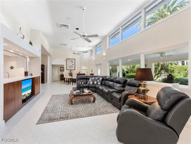 a living room with furniture