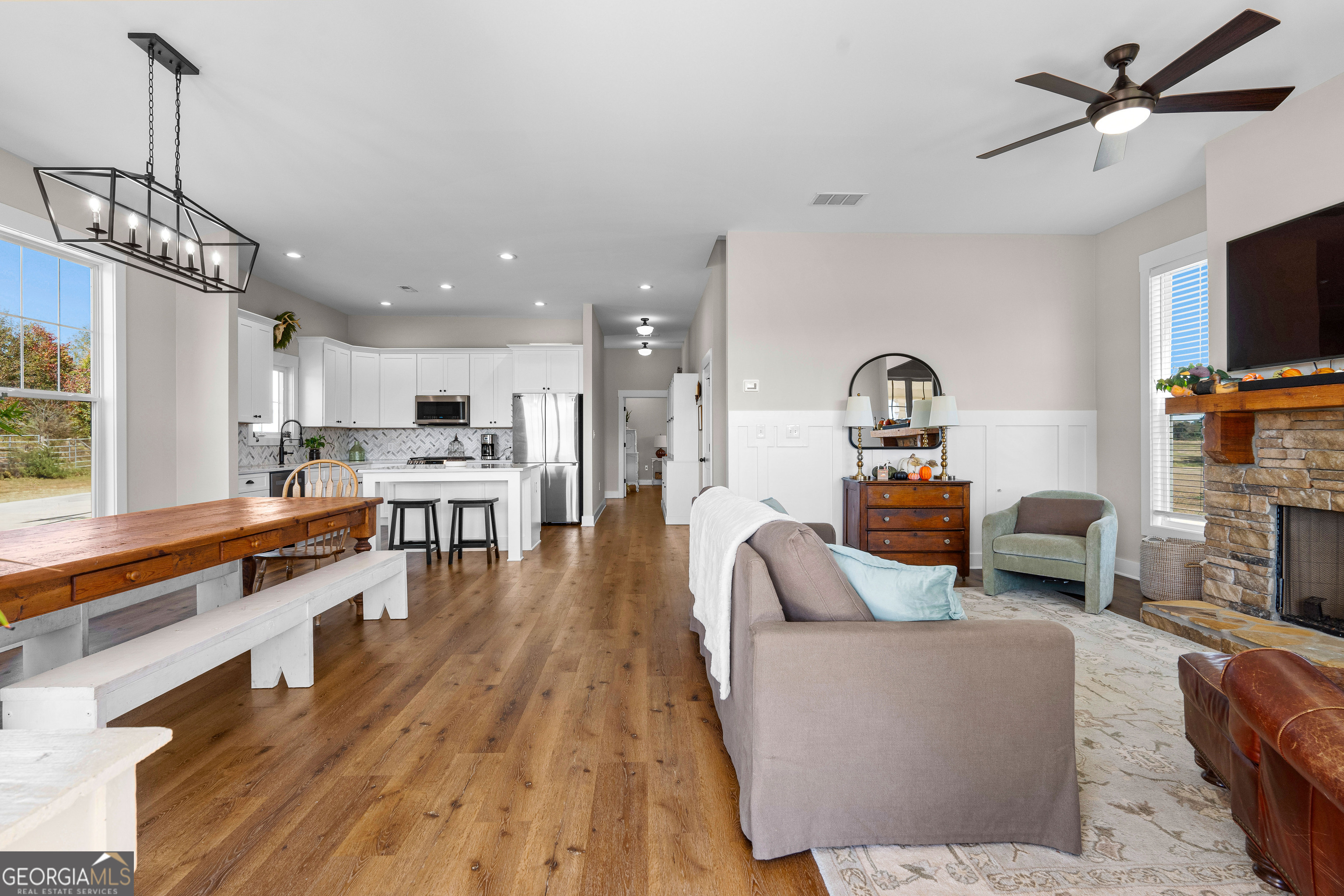 197 Dunn Road Molena, GA 30258 - Photo 11 of 76 a living room with furniture and kitchen view