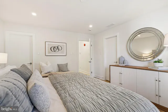 a view of small space with wooden floor