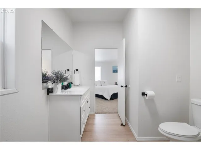 a room with closet and mirror