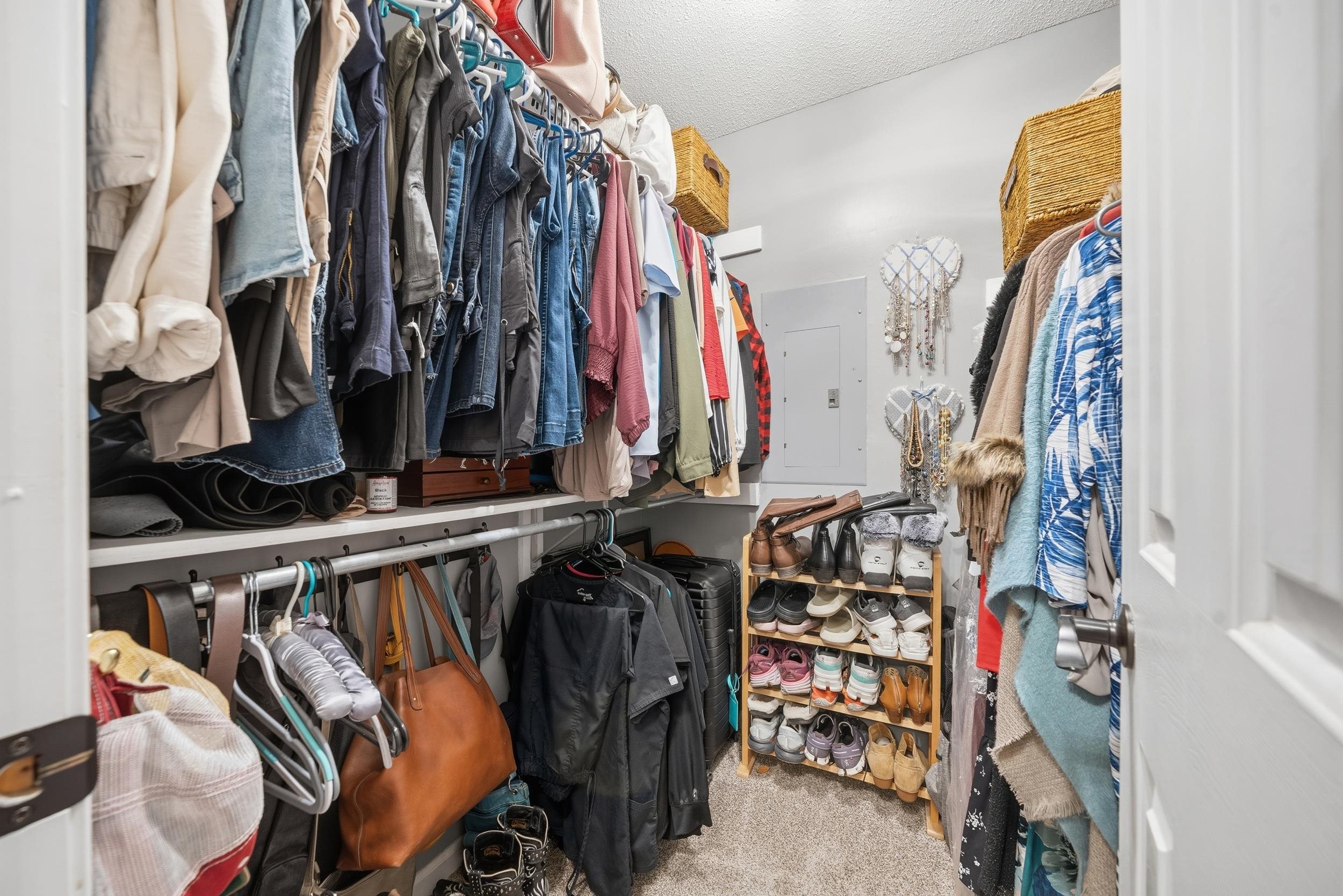 307 John Cove Collierville, TN 38017 - Photo 5 of 25 Walk in closet with light colored carpet and electric panel