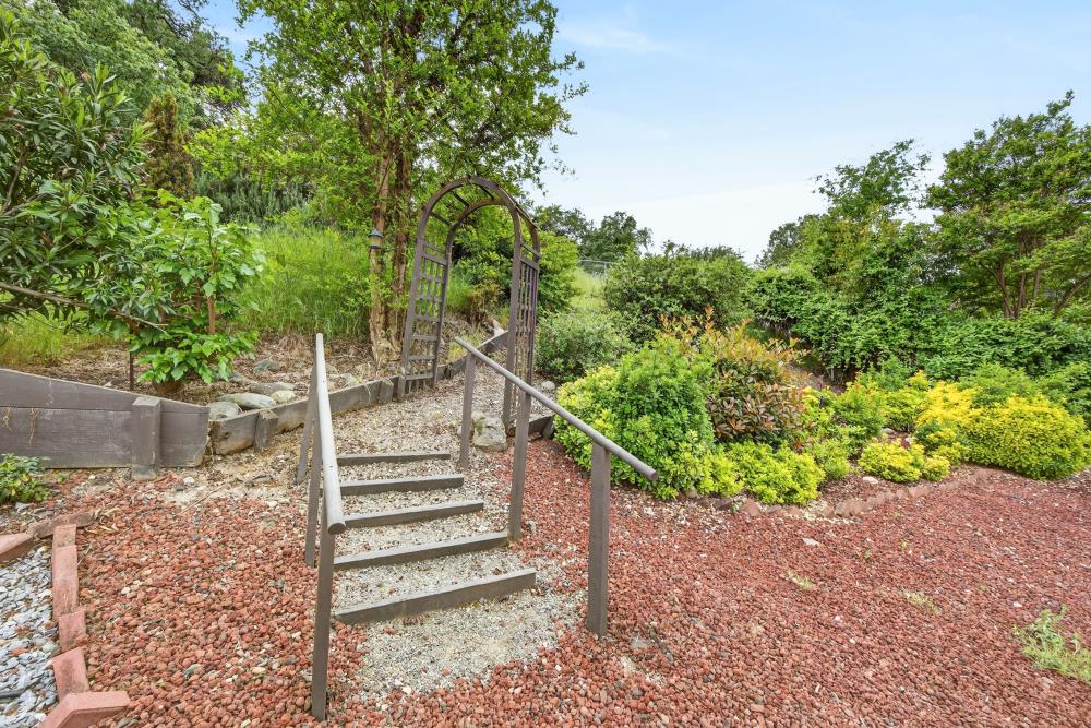 4071 Silver Street Rocklin, CA 95677 - Photo 41 of 70 a view of a yard with plants and a bench