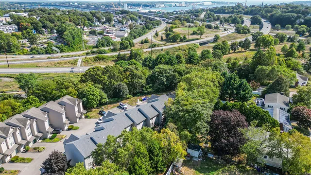 an aerial view of multiple house