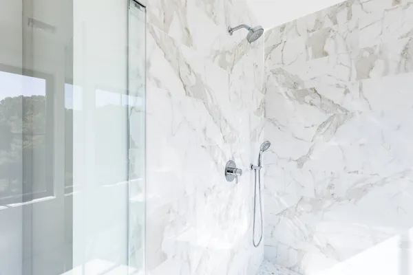 a bathroom with a shower