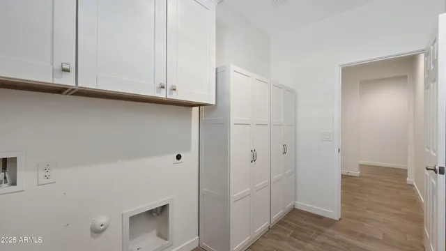 a view of room with hardwood floor