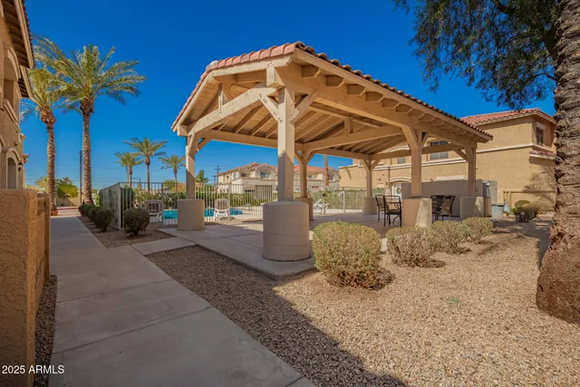 a view of a house with a patio