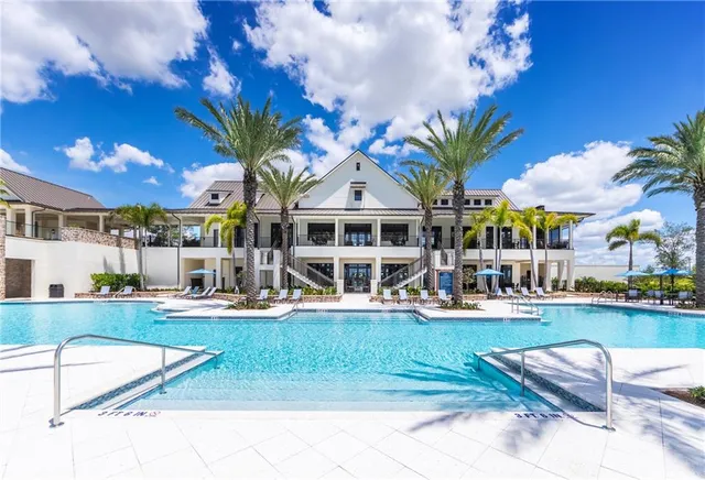 a view of an house with a swimming pool