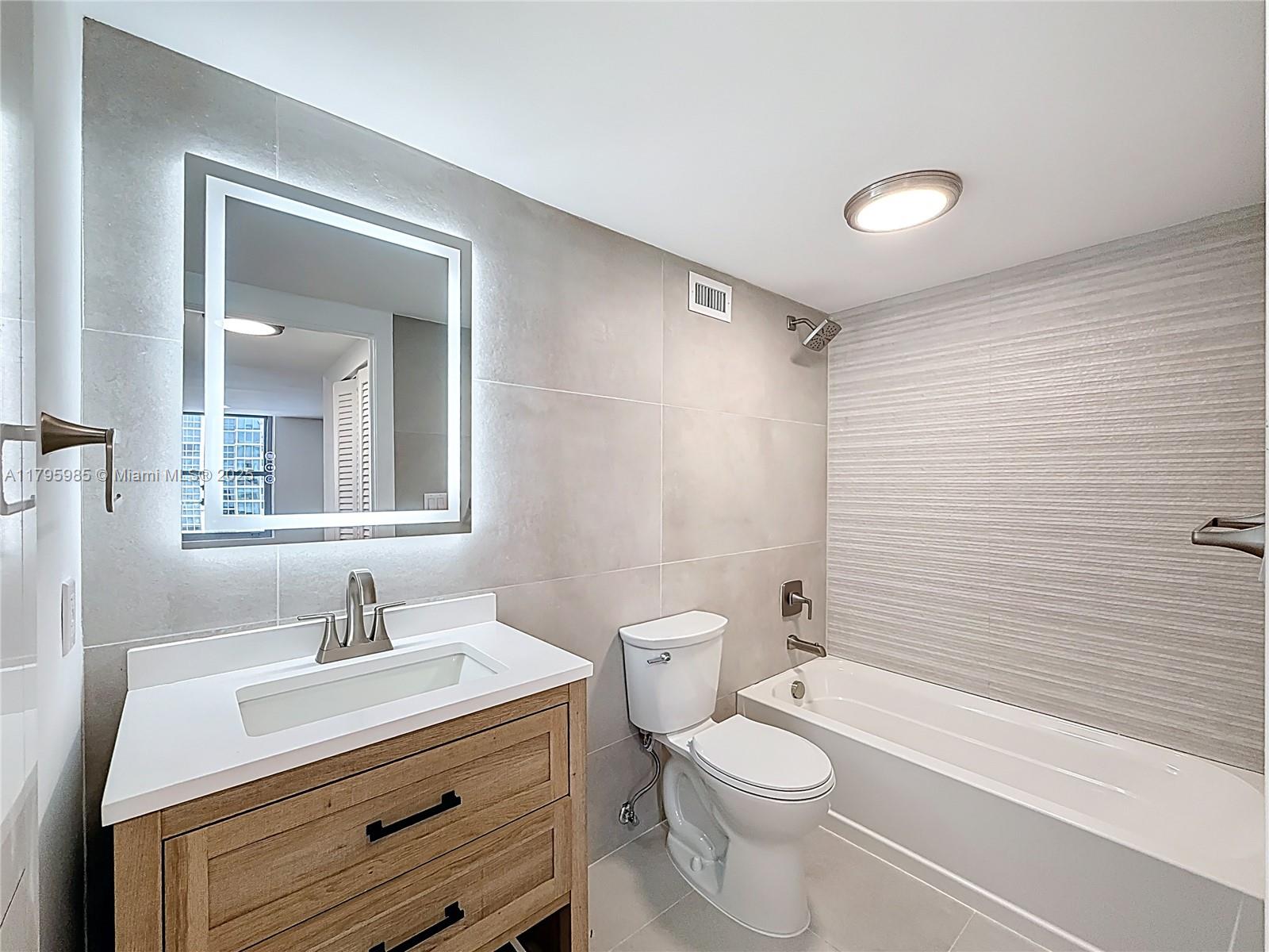 2899 Collins Avenue, Unit 1218 Miami Beach, FL 33140 - Photo 27 of 41 a bathroom with a sink a toilet and shower