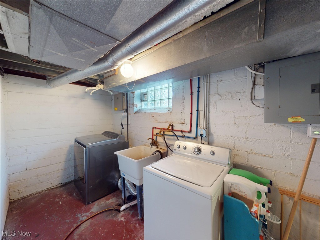 1136 Erieview Road Cleveland Heights, OH 44121 - Photo 37 of 45 Laundry room featuring electric panel and concrete flooring