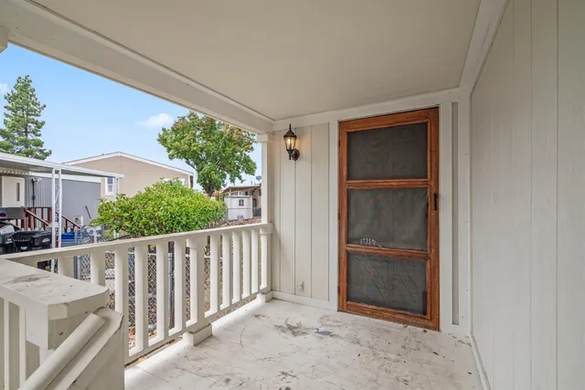 a view of a house with a balcony