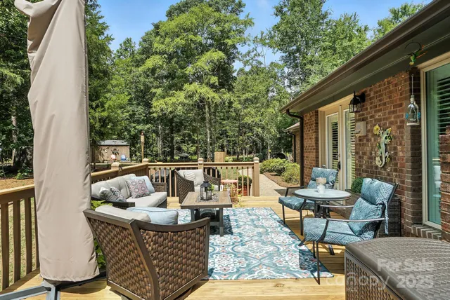 a view of deck with furniture