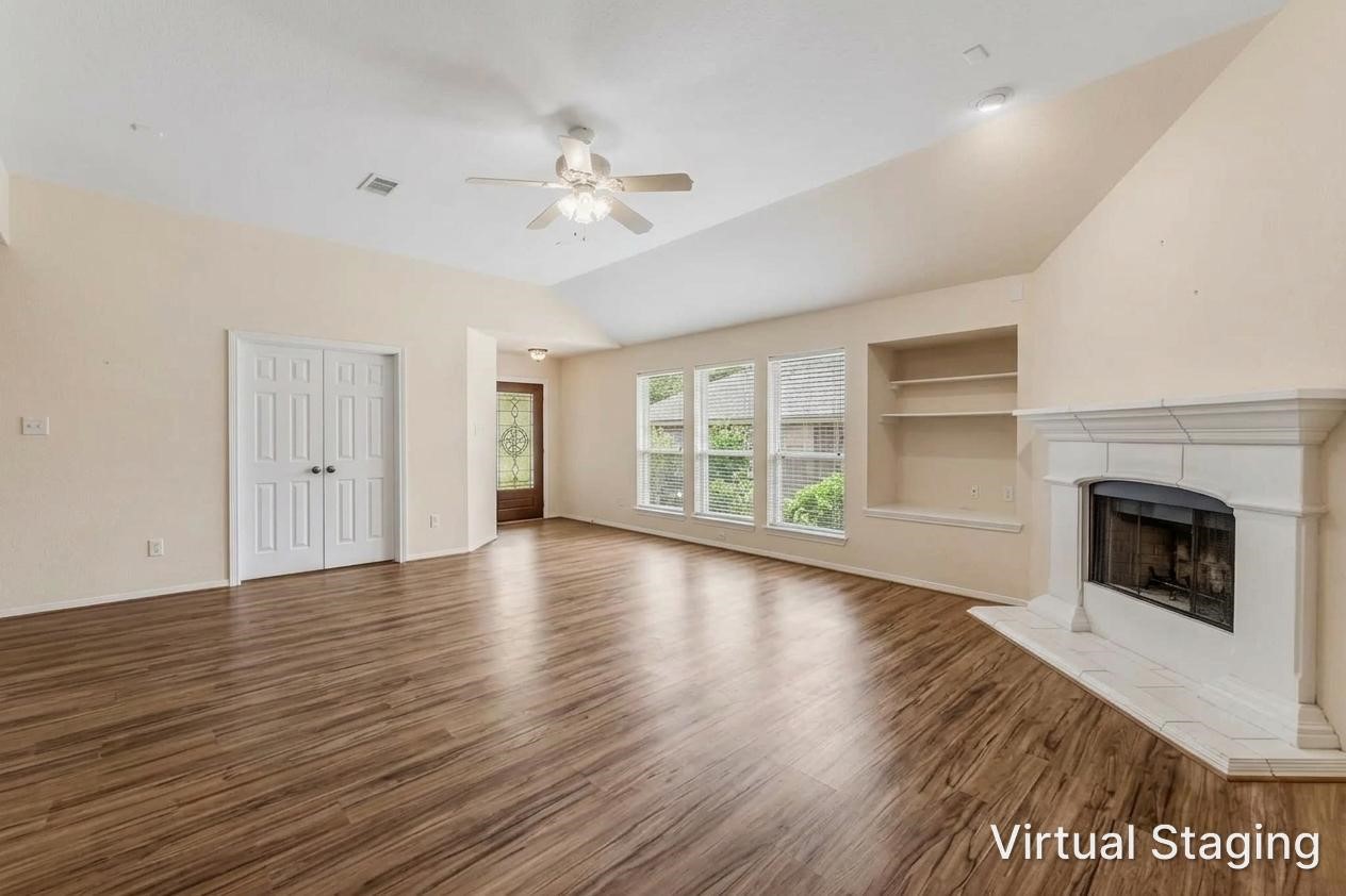 273 Sunset Path South Conroe, TX 77316 - Photo 4 of 39 DIGITALLY STAGED to hilight the features of this light-filled Living Area. 273 Sunset Path S, 77316