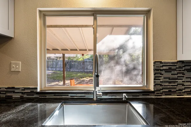 a view of a car park from a window