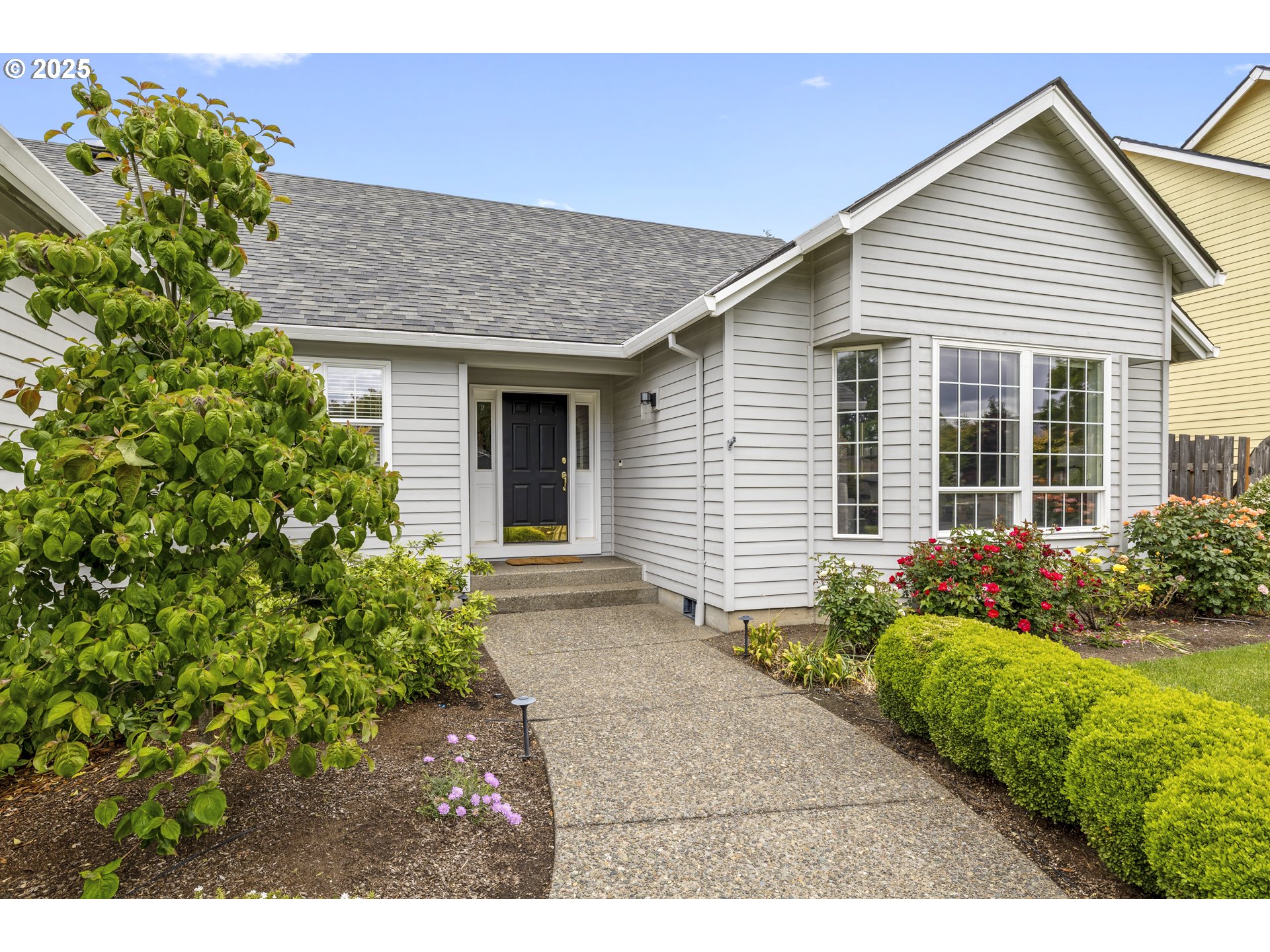 28519 Southwest Cascade Loop Wilsonville, OR 97070 - Photo 3 of 38 a front view of a house with a yard and potted plants
