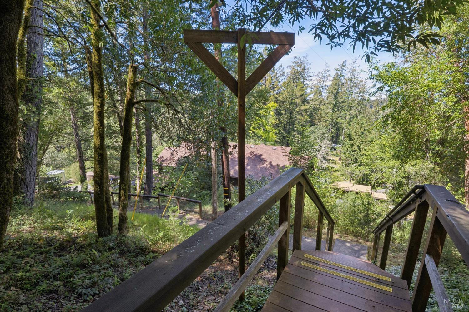 2264 Green Hill Road Sebastopol, CA 95472 - Photo 60 of 75 Stairs from A Frame down to Main Lodge
