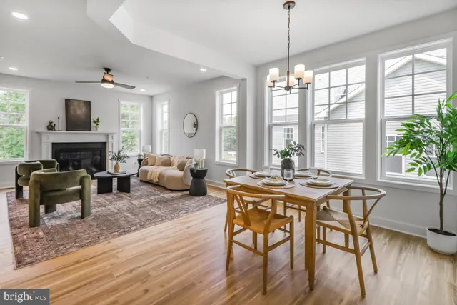 a view of a livingroom with furniture window and wooden floor