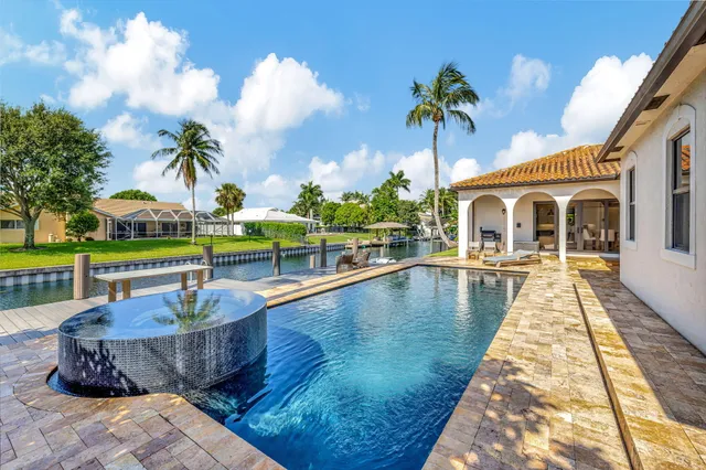 a view of a hallway with the view of the building