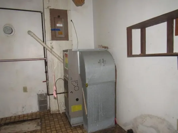 a bathroom with a shower and a mirror
