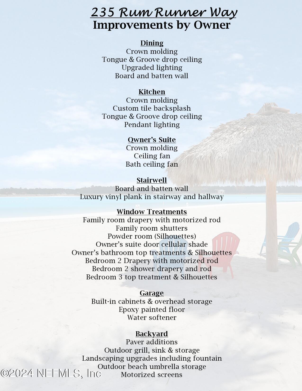 235 Rum Runner Way St. Johns, FL 32259 - Photo 108 of 108 235 Rum Runner Way Features Sheet