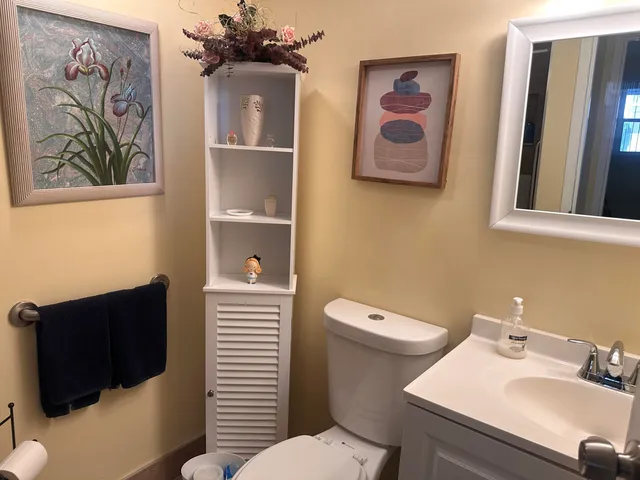 a bathroom with a toilet and a sink