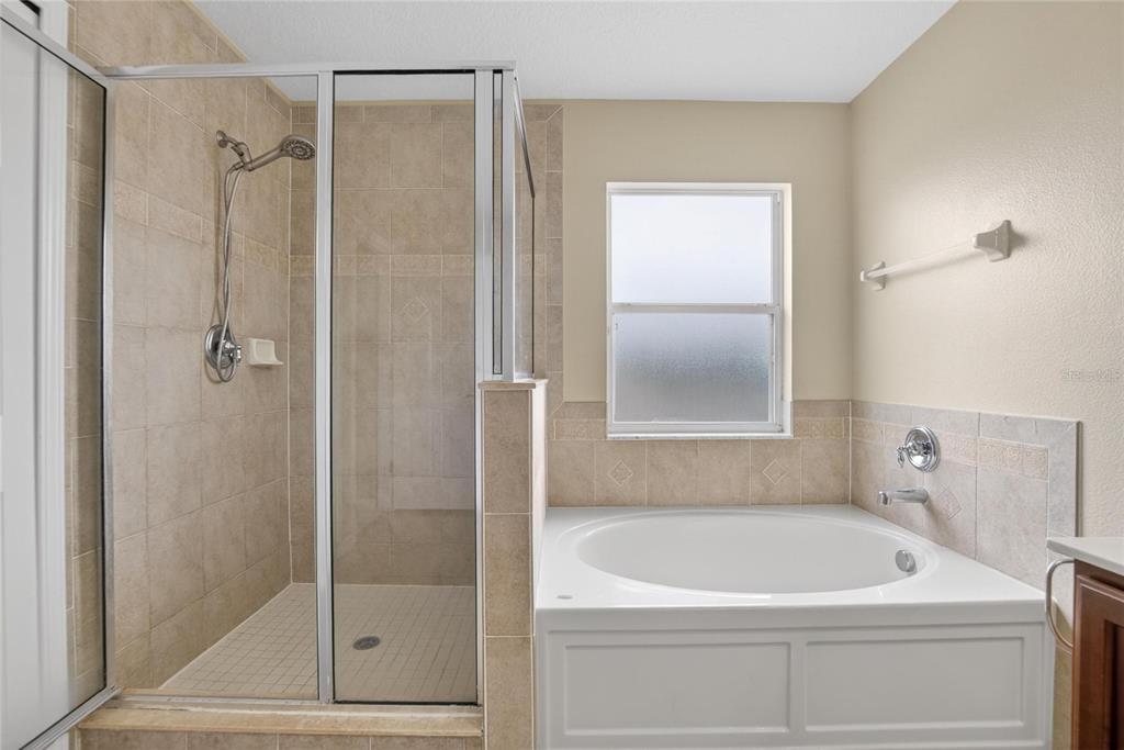 11543 Addison Chase Drive Riverview, FL 33579 - Photo 26 of 45 a bathroom with a tub and a shower