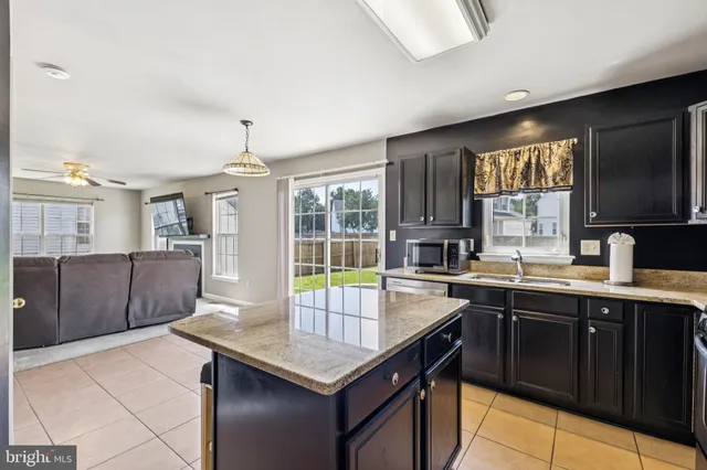 a kitchen with lots of counter top space