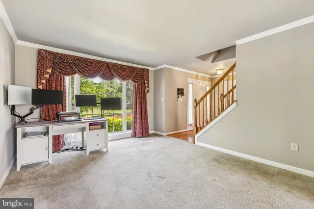 a view of livingroom with furniture and garden