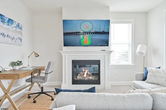 a view of a kitchen with furniture and window