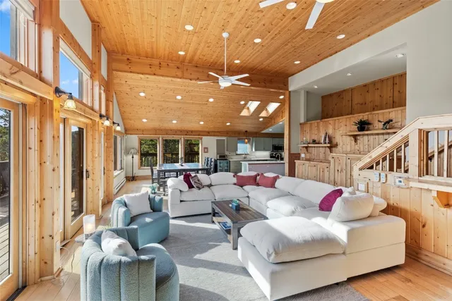 a living room with furniture