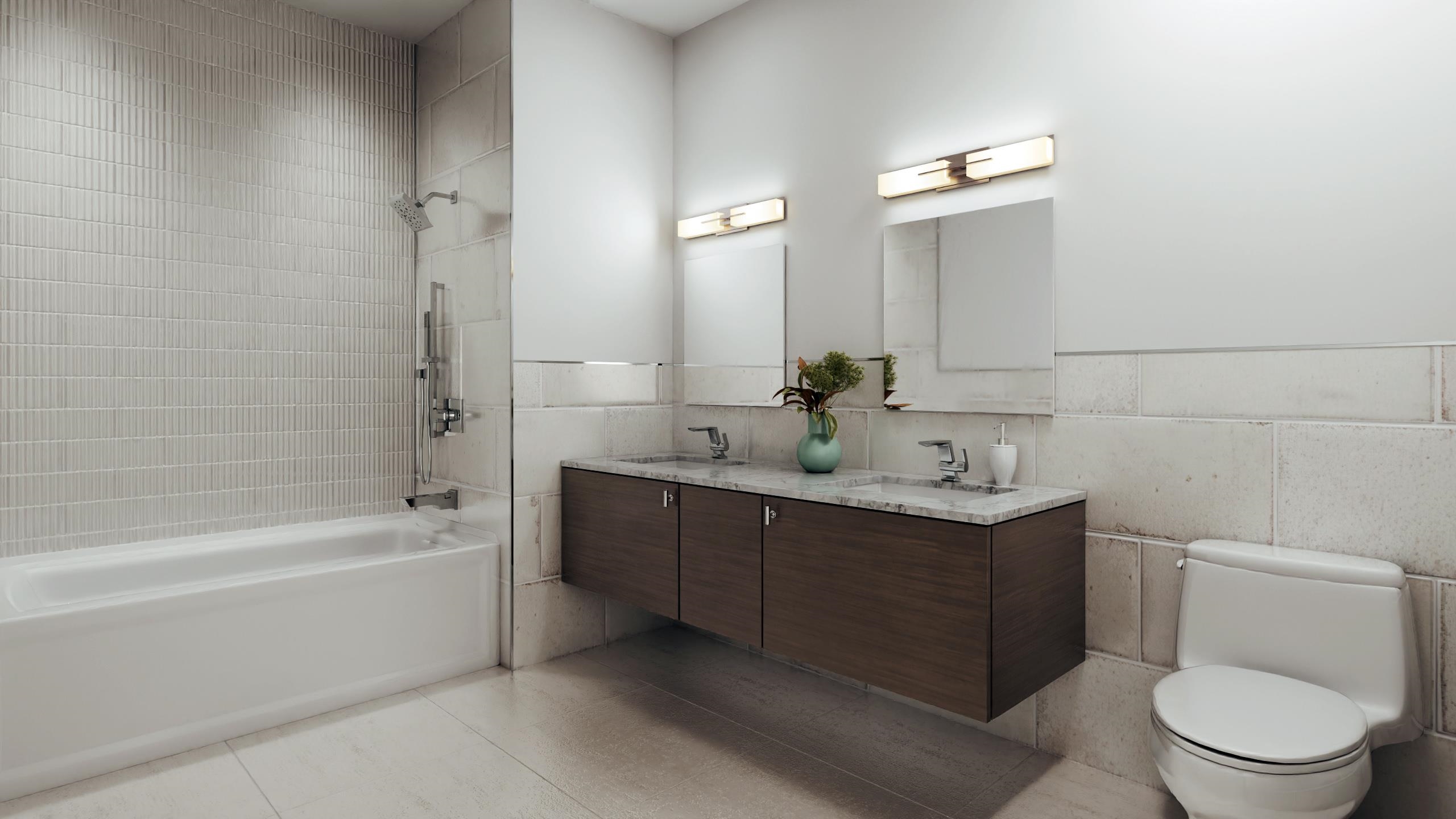 504 2nd Street, Unit 4W Hoboken, NJ 07030 - Photo 6 of 6 a bathroom with a sink a toilet and shower