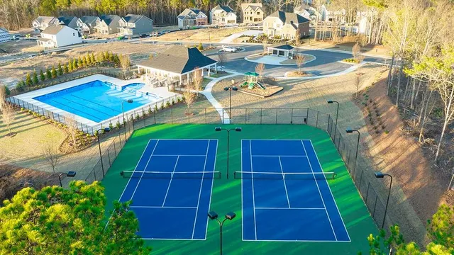 a tennis court view of a tennis court