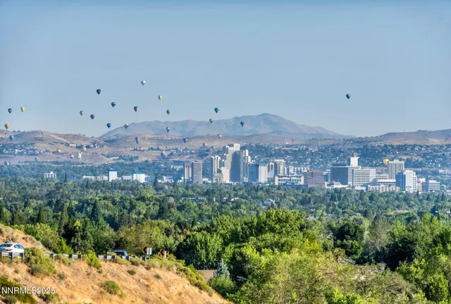 an aerial view of a house with a yard and lake view