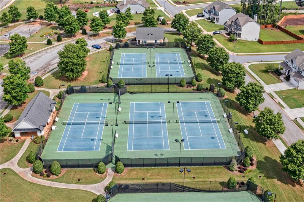 585 Hanover Drive Villa Rica, GA 30180 - Photo 69 of 72 an aerial view of a residential apartment building with a yard