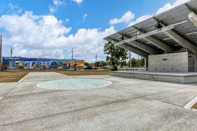 a view of outdoor space with seating area